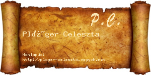 Pláger Celeszta névjegykártya